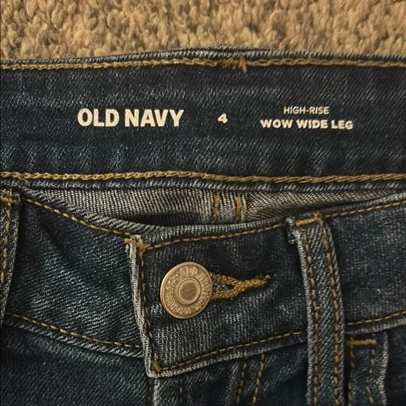 Old navy high-rise wow wide leg dark wash jeans - Picture 3 of 5